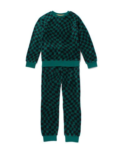 pyjama à carreaux en polaire pour enfant vert vert - 23030840GREEN - HEMA