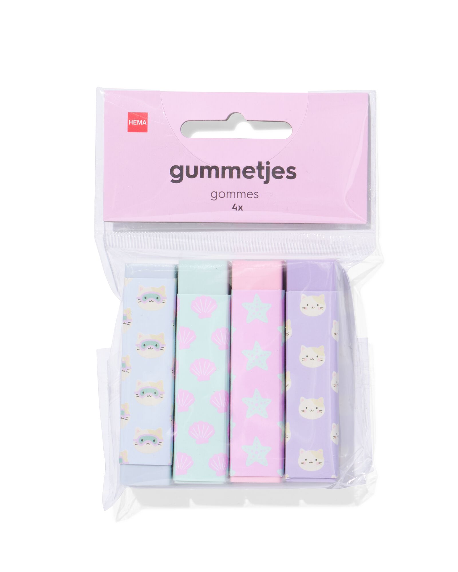 Radiergummis 6,5 &times; 1,5 cm &ndash; 4 St&uuml;ck - 14402114 - HEMA