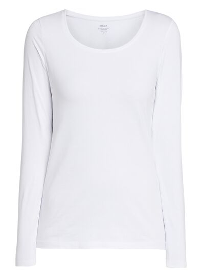t-shirt femme blanc blanc - 1000005478 - HEMA