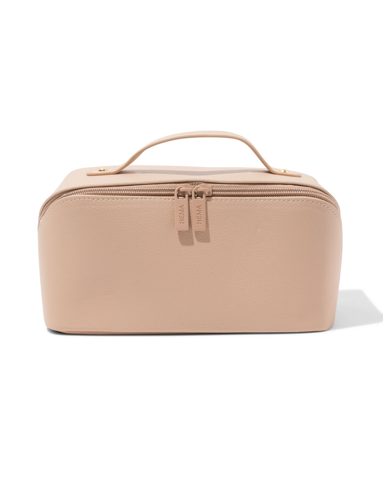 Kulturbeutel mit diagonalem Rei&szlig;verschluss 24 &times; 12 &times; 12 cm Beige - 11890754 - HEMA