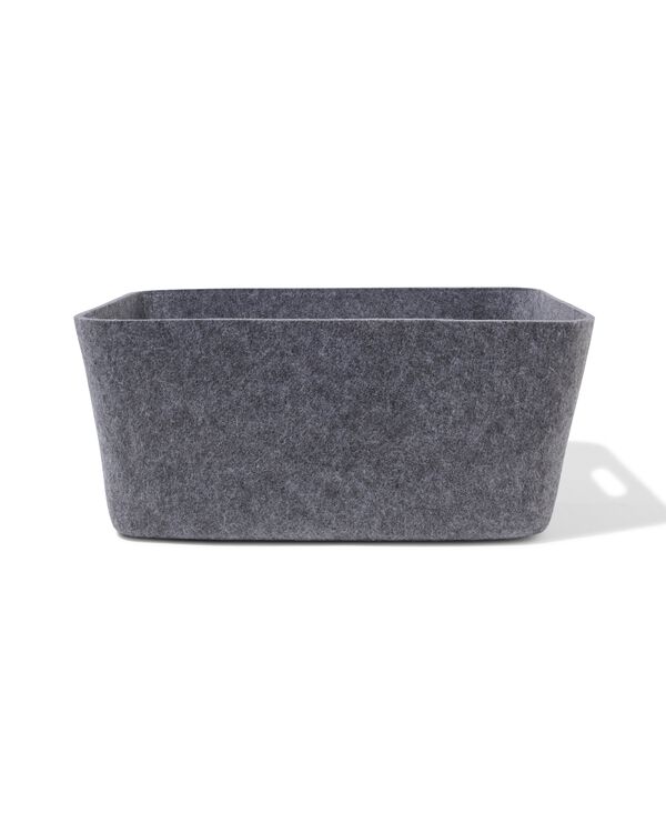 opbergmand 36x27x16cm L vilt grijs - 39800089 - HEMA