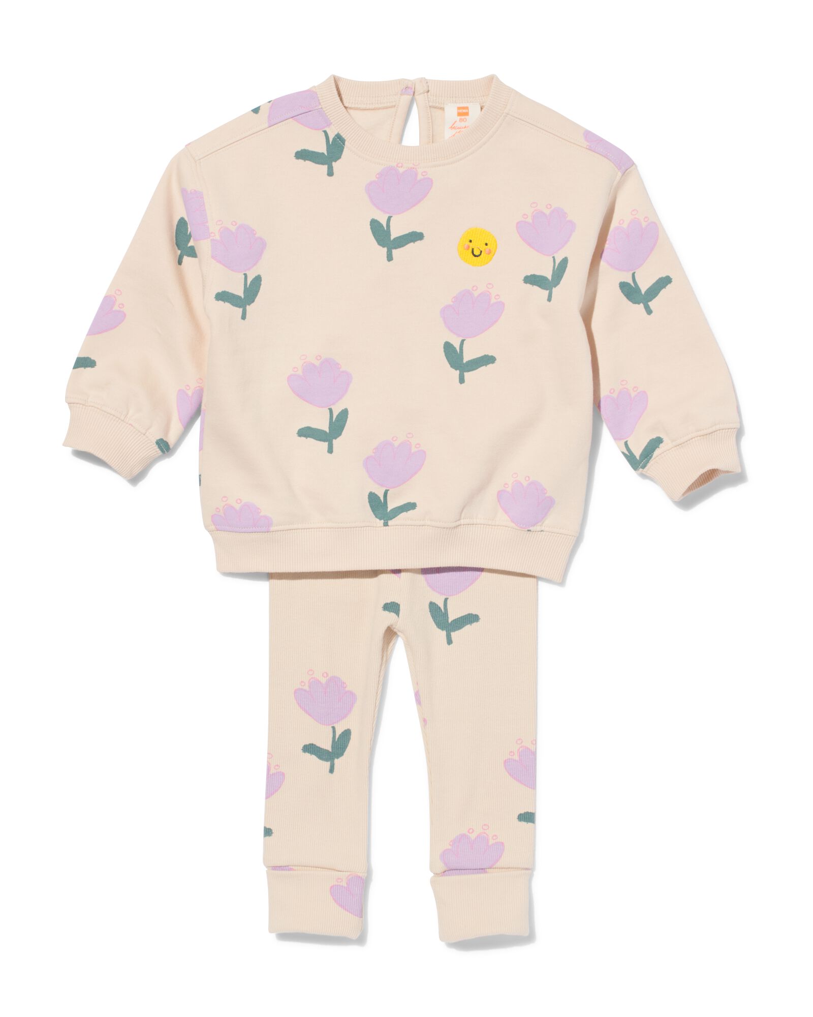 ensemble b&eacute;b&eacute; sweat visage &eacute;cru - 33088560ECRU - HEMA