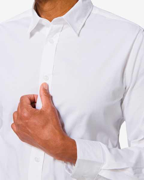 chemise homme coton avec stretch blanc blanc - 1000029769 - HEMA