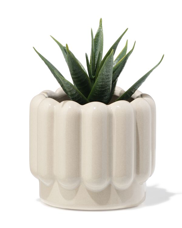 cache-pot ⌀7x6 cm c&eacute;ramique stri&eacute; gris - 13325024 - HEMA