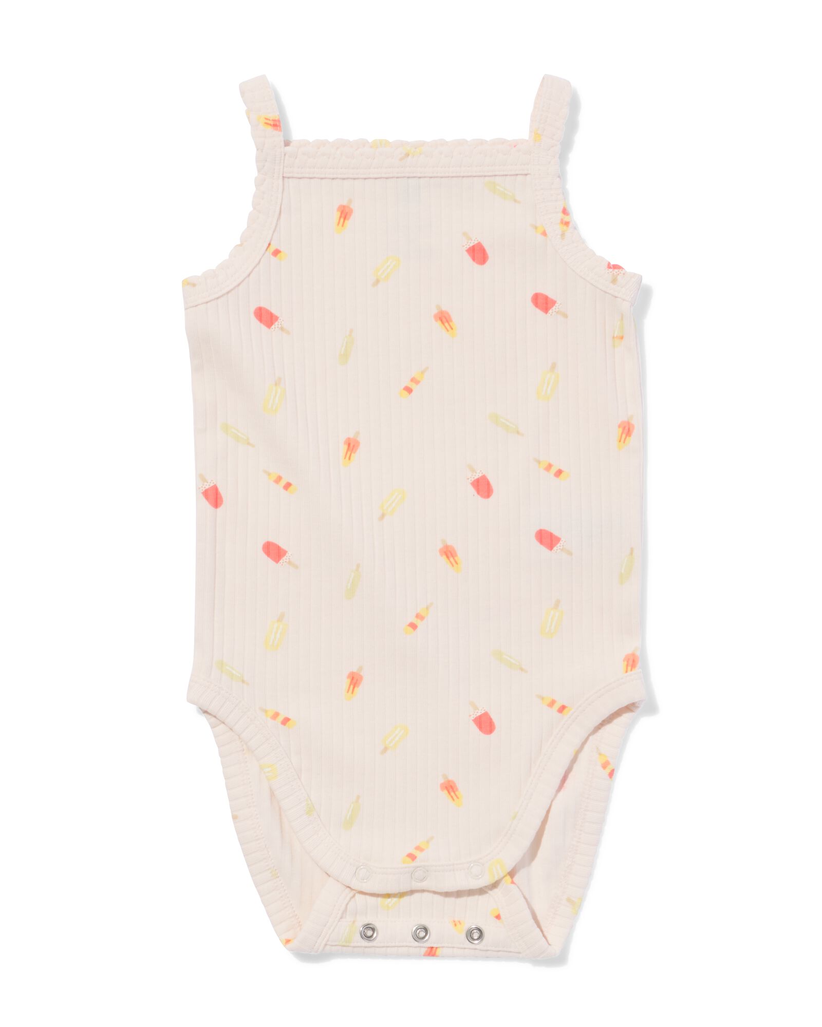 baby meegroei body LENZING&trade; ECOVERO&trade; rib ijsjes gebroken wit gebroken wit - 33303360OFFWHITE - HEMA