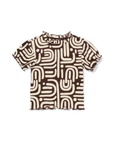 kinder T-shirt jersey abstract donkerbruin donkerbruin - 30862265DARKBROWN - HEMA