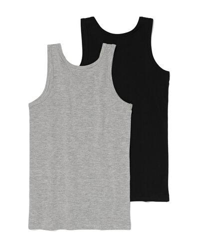 kinder hemden basic stretch katoen - 2 stuks zwart 158/164 - 19280893 - HEMA