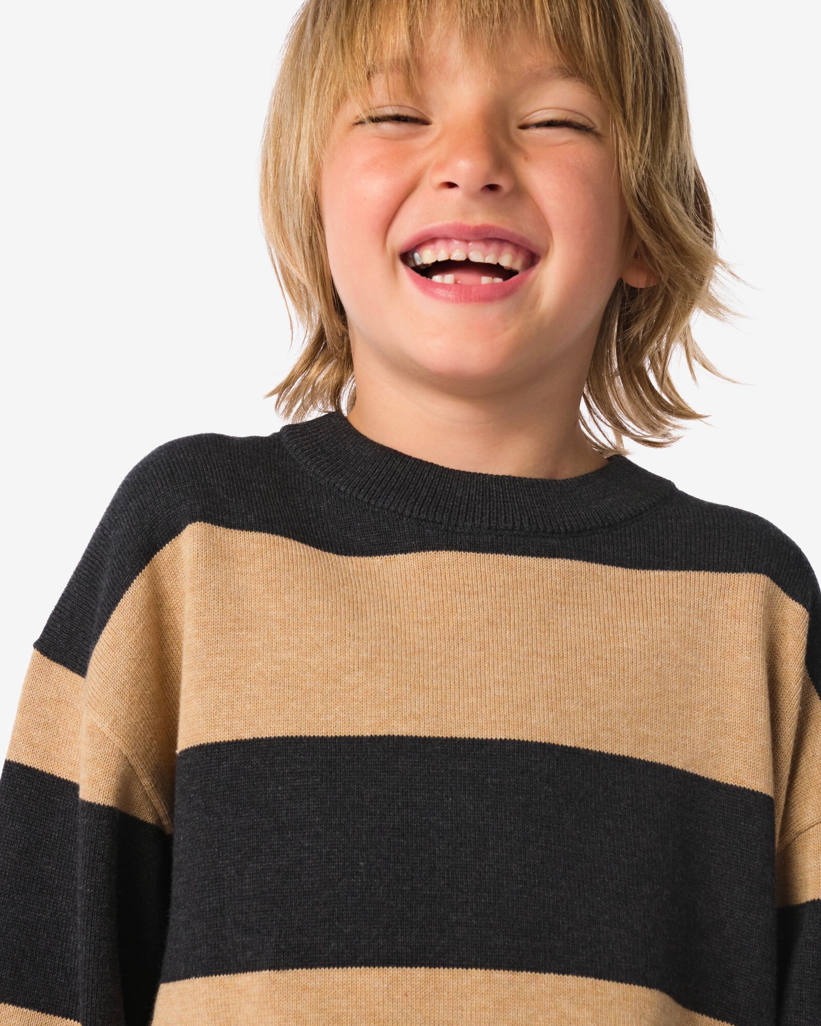 pull ray&eacute; beige - 30786705BEIGE - HEMA