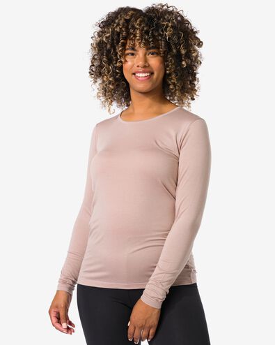 Damen-Temptech-T-Shirt, Langarm  beige beige - 19670651BEIGE - HEMA