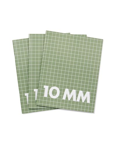 3er-Pack Hefte, DIN A5, kariert (10 x 10 mm) - 14101609 - HEMA