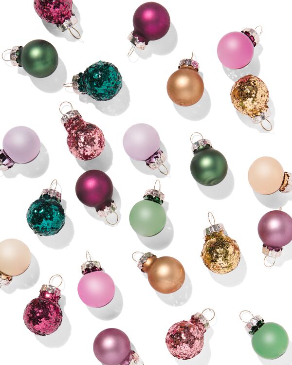 Mini-Weihnachtskugeln Mehrfarbig – 36 Stück - 25103305 - HEMA