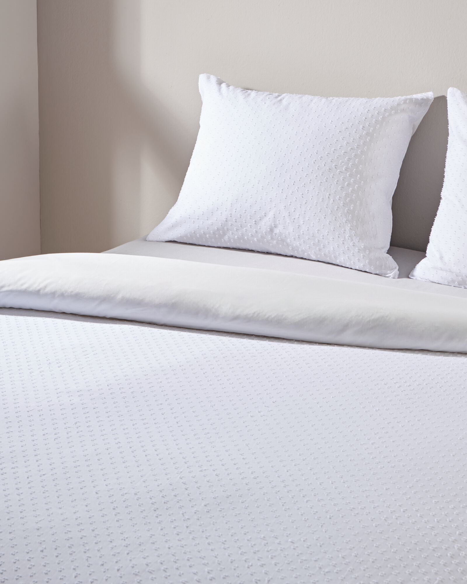 housse de couette 200x200/220 cm coton structure pois - 5790180 - HEMA