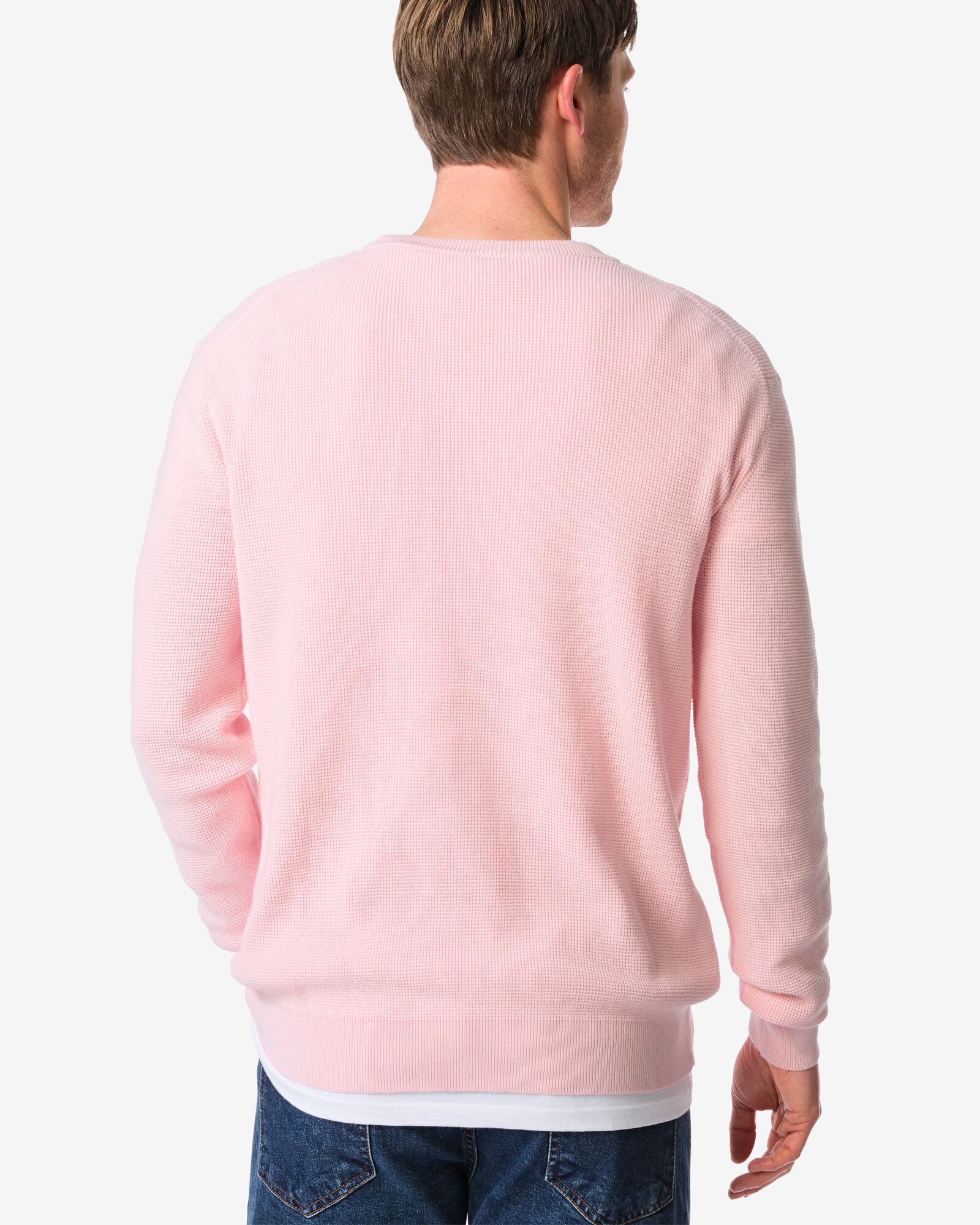 Herrenpullover Lars, Waffelstruktur hellrosa hellrosa - 2140820LIGHTPINK - HEMA