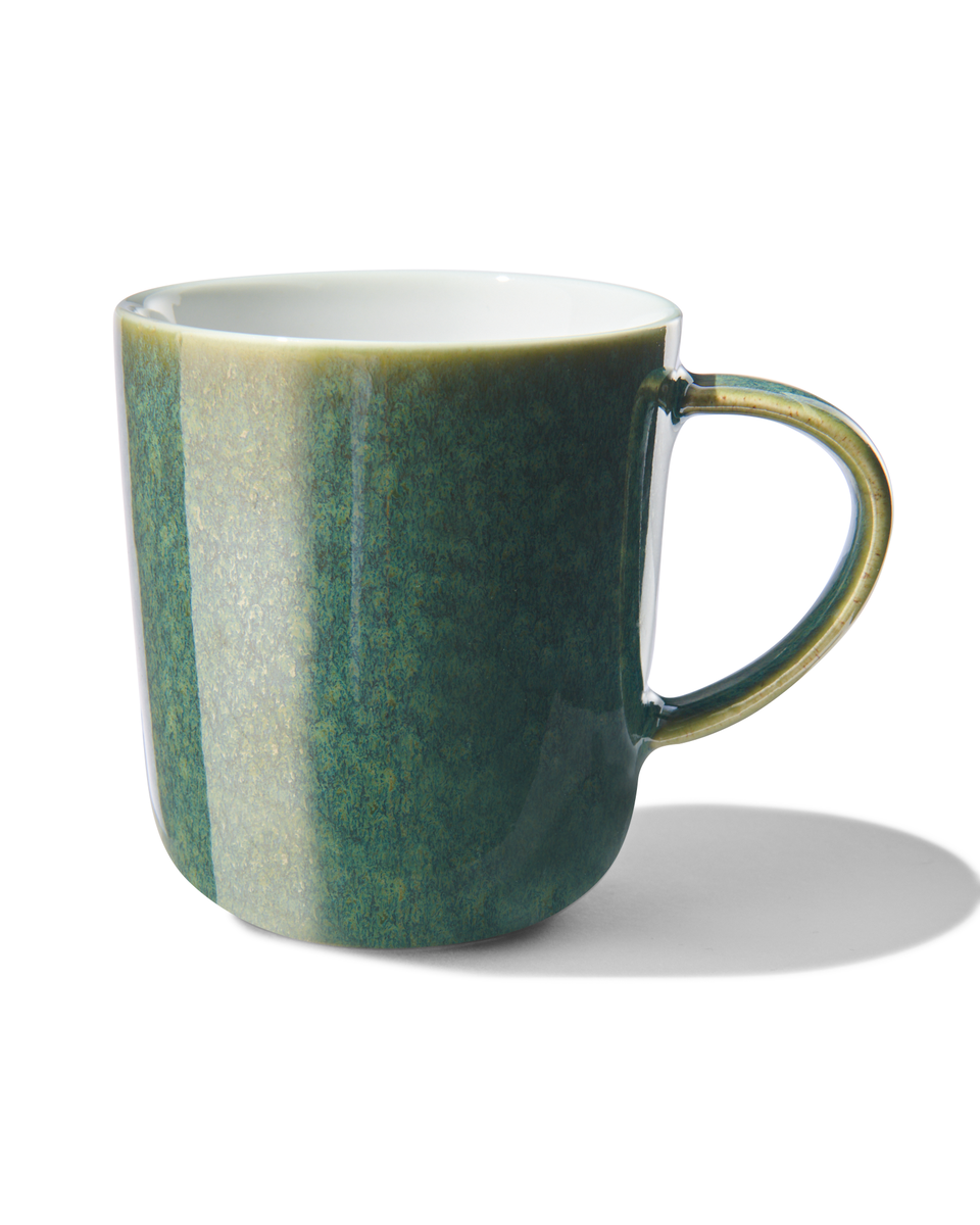 Kaffeetasse Chicago, 130 ml, reaktive Glasur, grün - 9602157 - HEMA