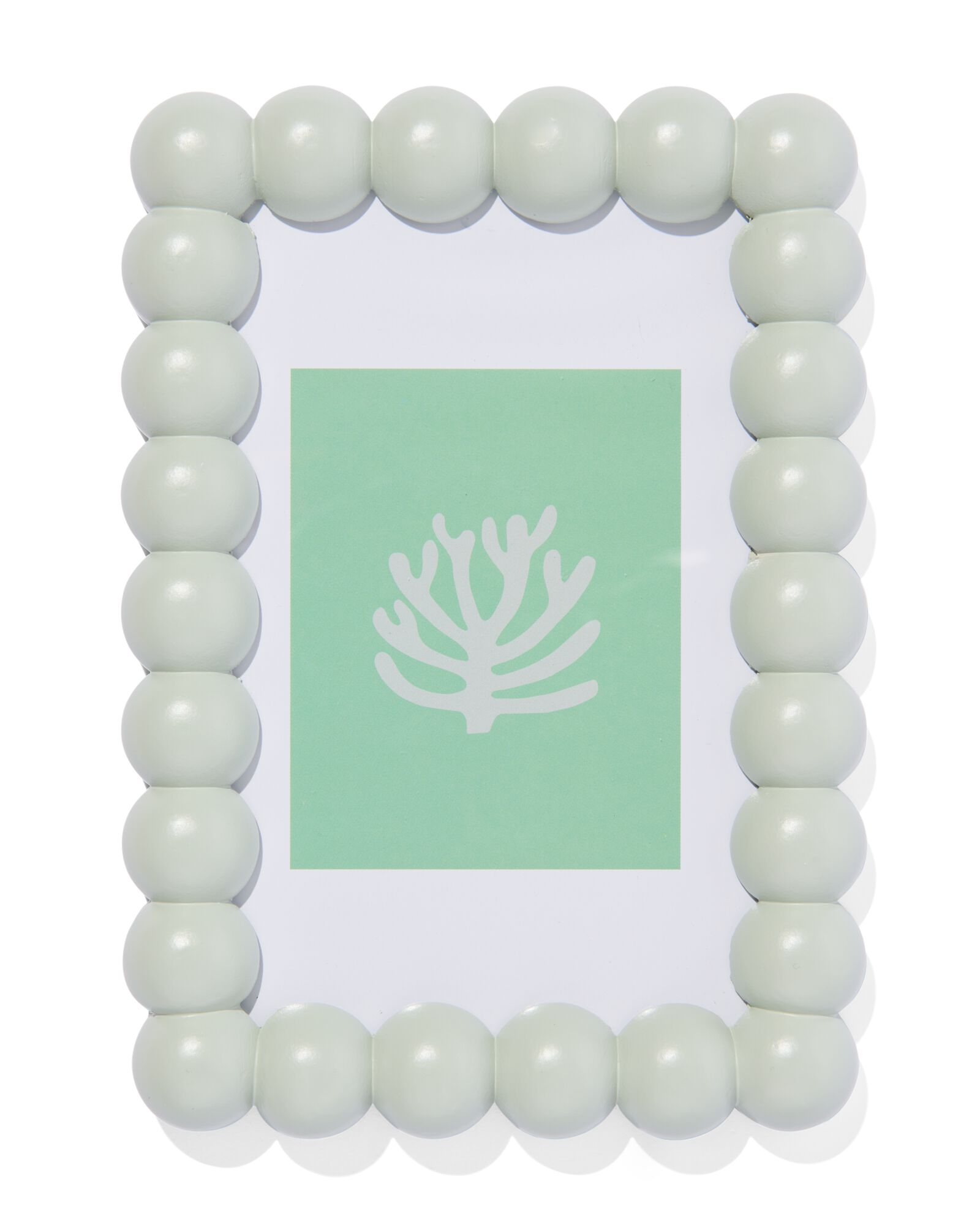 cadre photo 10x15 cm bois billes vert clair - 13640009 - HEMA