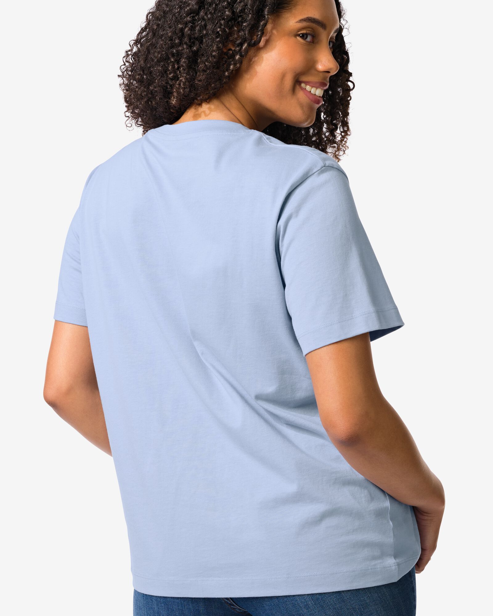 dames T-shirt Larissa regular fit  lichtblauw lichtblauw - 36302960LIGHTBLUE - HEMA