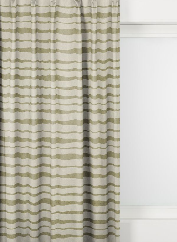 gordijnstof Andel lichtdoorlatend golven ecru-groen - 46032836 - HEMA