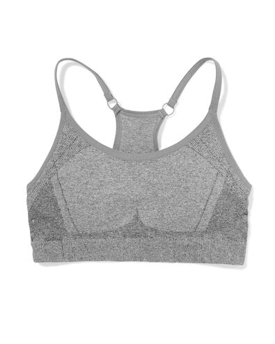 voorgevormde sporttop light support zonder beugel naadloos grijsmelange grijsmelange - 21700145GREYMELANGE - HEMA