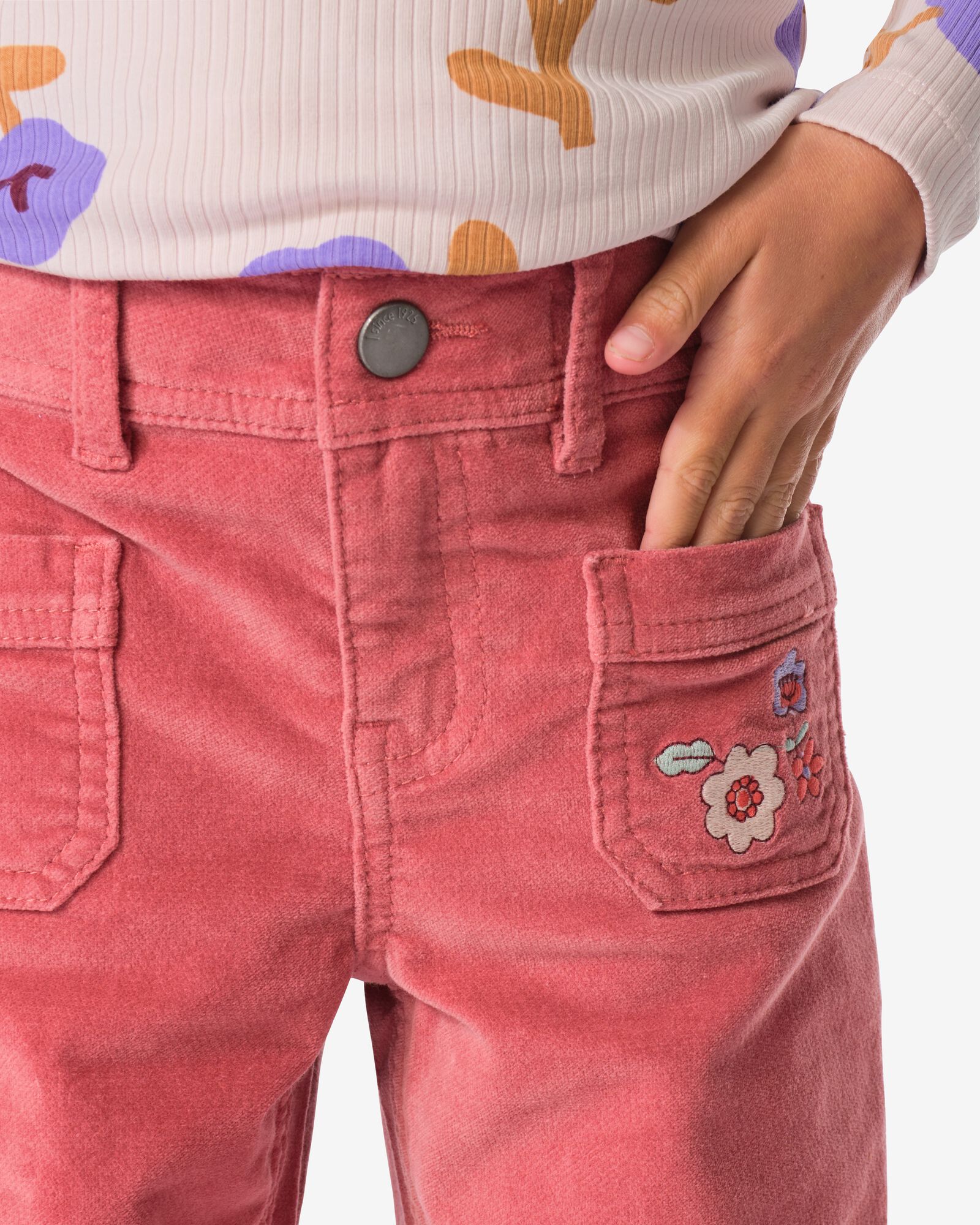 pantalon enfant velours  rose rose - 30833900PINK - HEMA