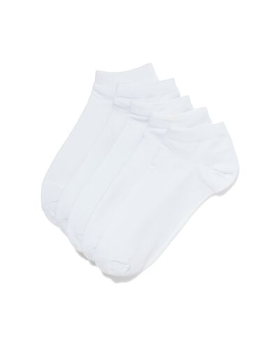 dames enkelsokken met katoen - 5 paar wit wit - 1000026990 - HEMA