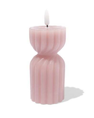 bougie forme led ⌀6,2x15cm diabolo nervur&eacute;e naturelle - 13550170 - HEMA