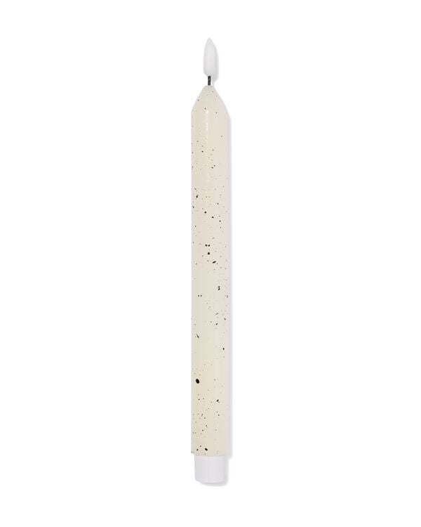 bougie longue LED ⌀2,3x29cm lisse moucheture ivoire - 13550157 - HEMA