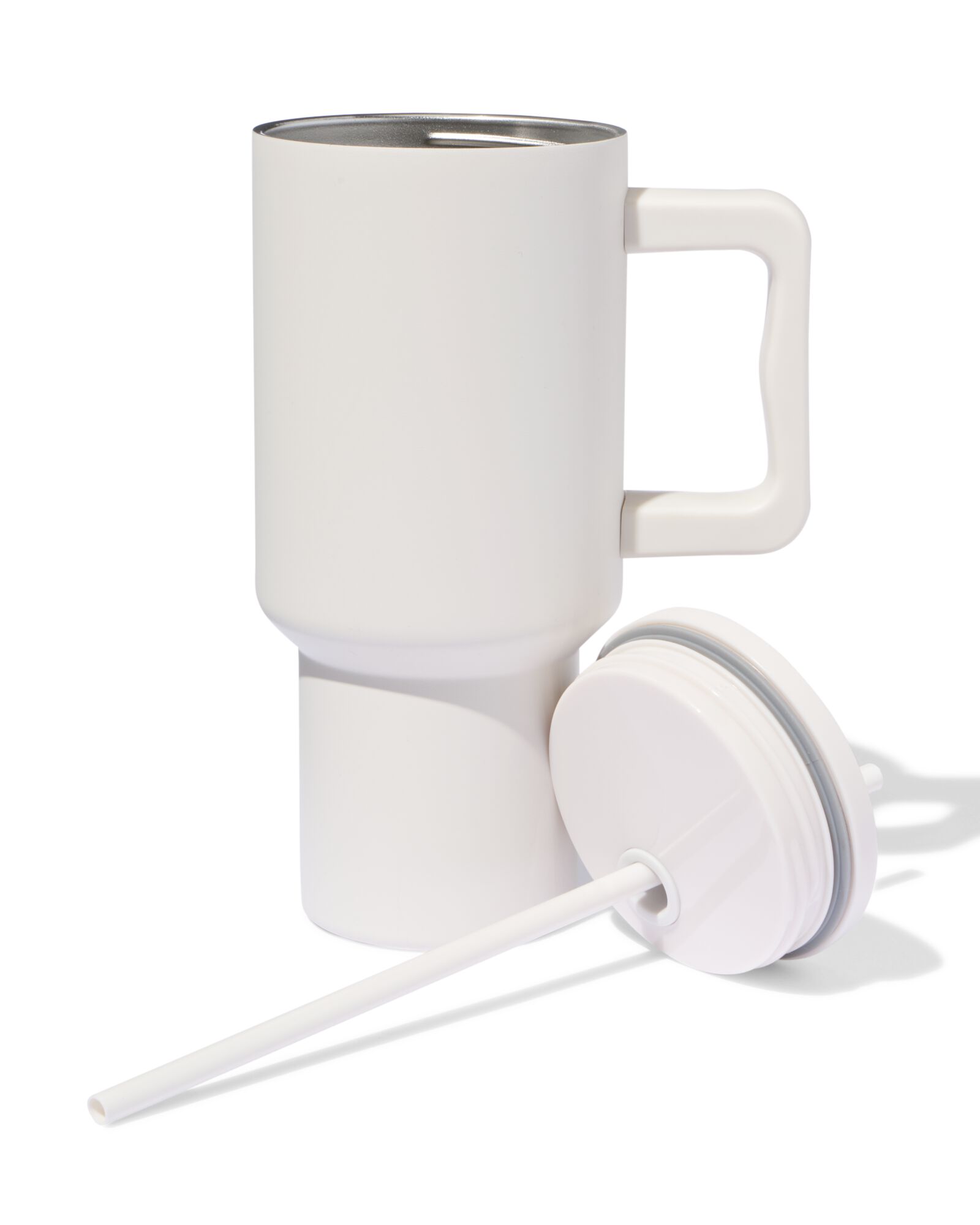 gobelet avec paille 900 ml en acier inoxydable beige - 80650265 - HEMA