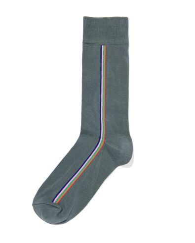 chaussettes homme avec coton rayure latérale gris 43/46 - 4102612 - HEMA