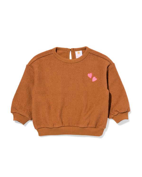 babysweater hartjes bruin bruin - 33038670BROWN - HEMA
