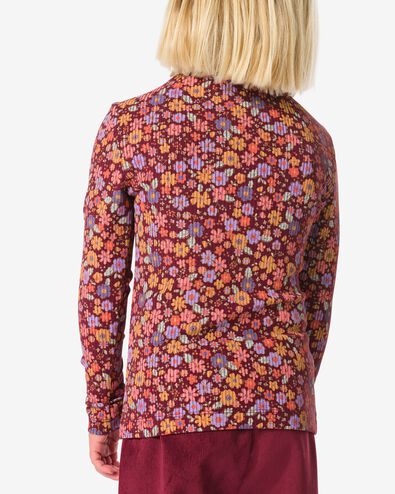 t-shirt enfant c&ocirc;tel&eacute; fleurs bordeaux bordeaux - 30826603BURGUNDYRED - HEMA