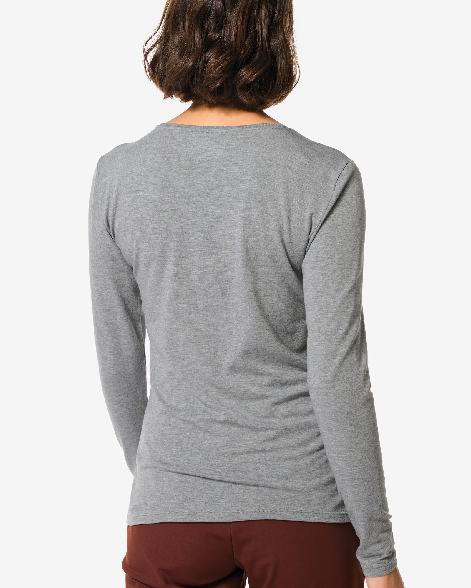 dames themo t-shirt ronde hals grijs grijs - 36302570GREY - HEMA