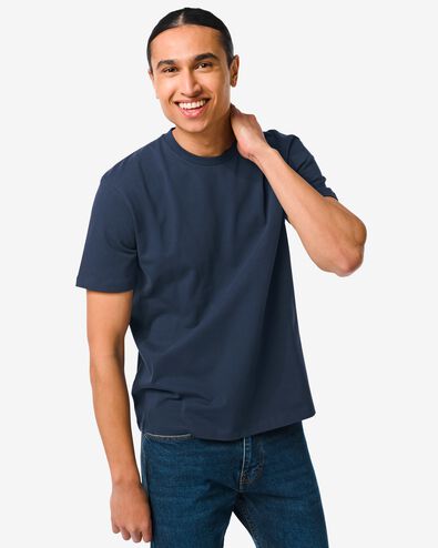 Herren-T-Shirt, Relaxed Fit, Rundhalsausschnitt blau XXL - 2114144 - HEMA