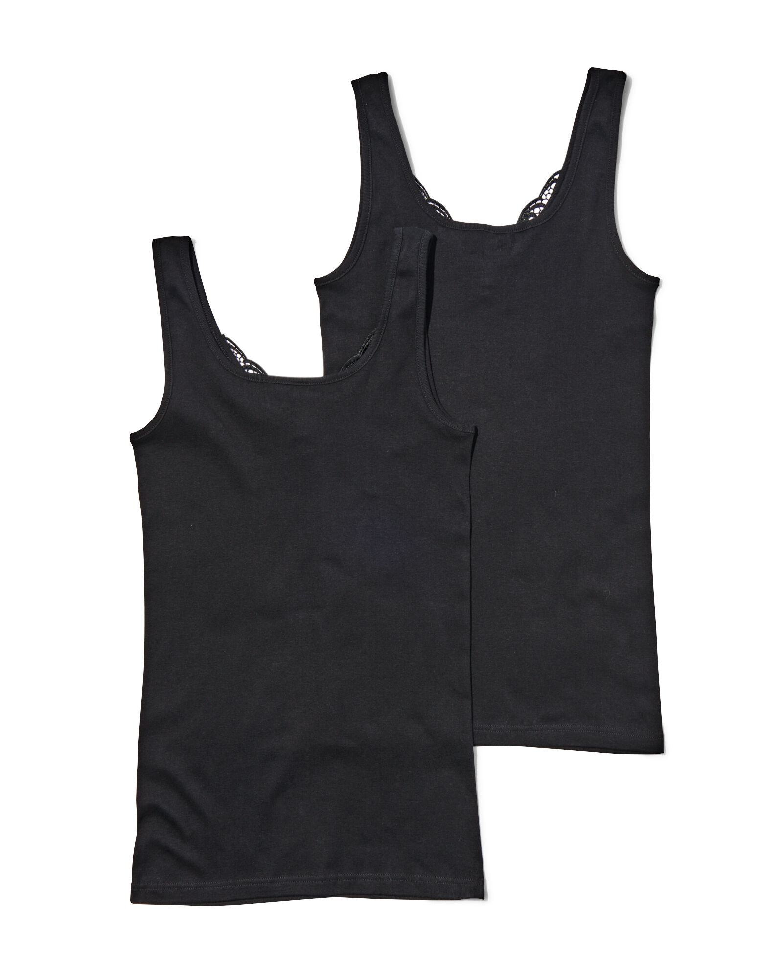 2 chemisiers femme avec dentelle noir - 1000030312 - HEMA