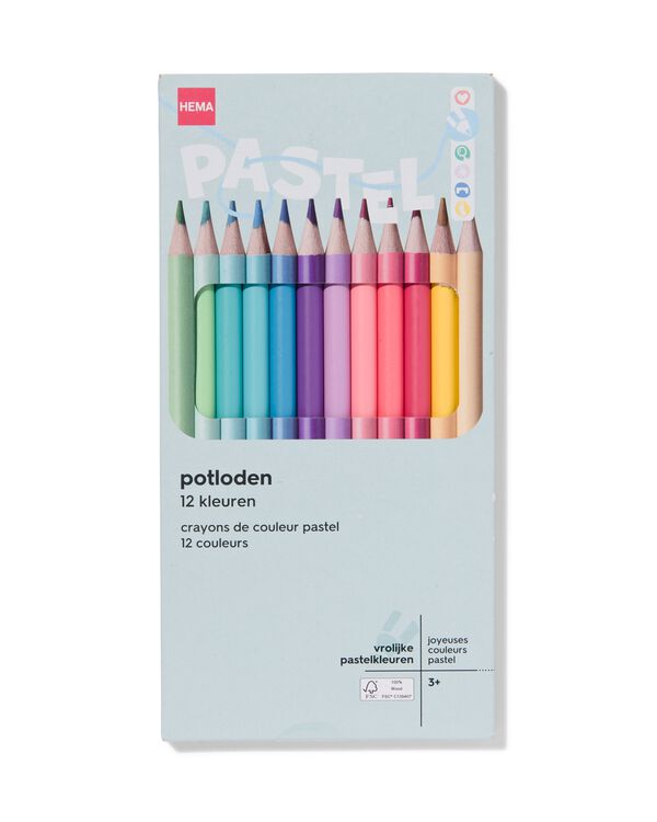 12&nbsp;crayons de couleur pastel - 15990188 - HEMA