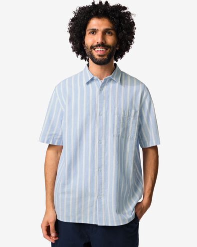 chemise homme Lenny rayures bleu clair bleu clair - 2133140LIGHTBLUE - HEMA