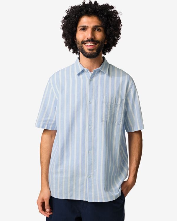 chemise homme Lenny rayures bleu clair bleu clair - 2133140LIGHTBLUE - HEMA