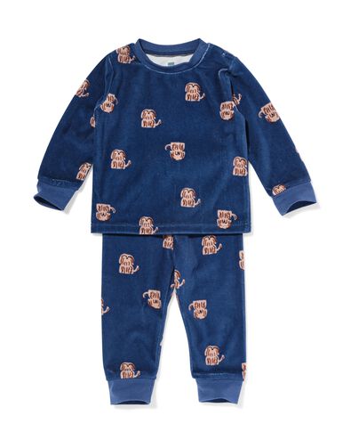 babypyjama velvet hond blauw - 33309950BLUE - HEMA