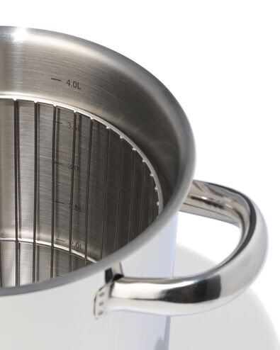 casserole &agrave; asperges 4,4L &Oslash;16 acier inoxydable avec panier d'insertion - 80190213 - HEMA