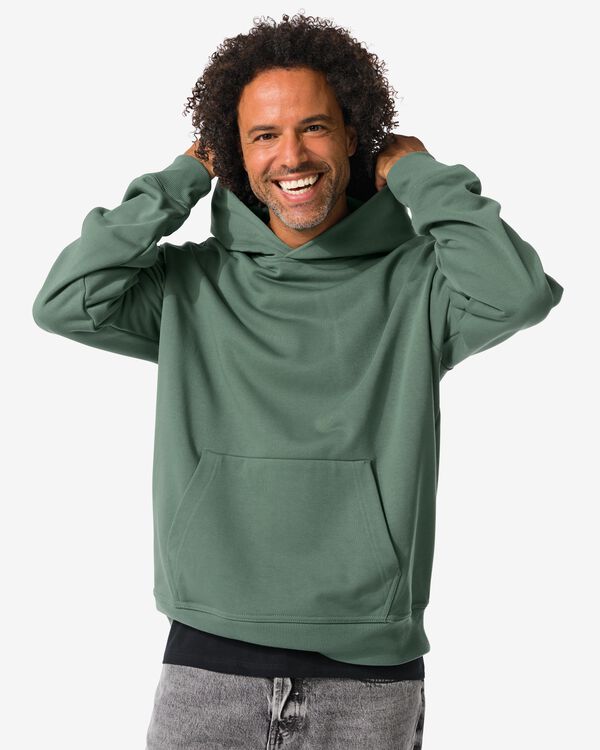 sweat &agrave; capuche homme Maarten surdimensionn&eacute; vert moyen vert moyen - 2101540MIDGREEN - HEMA