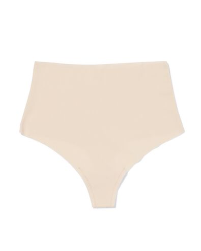 string femme taille haute microfibre c&ocirc;tel&eacute; confort ultime naturel naturel - 19602715NATURAL - HEMA