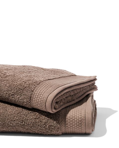 serviettes de bain - qualité hôtel très épaisse taupe - 1000015159 - HEMA