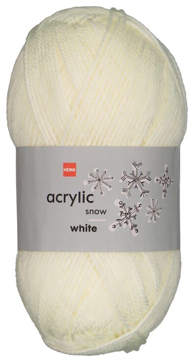 fil à tricoter 100g blanc neige medium 100 g blanc de laine - 1400041 - HEMA