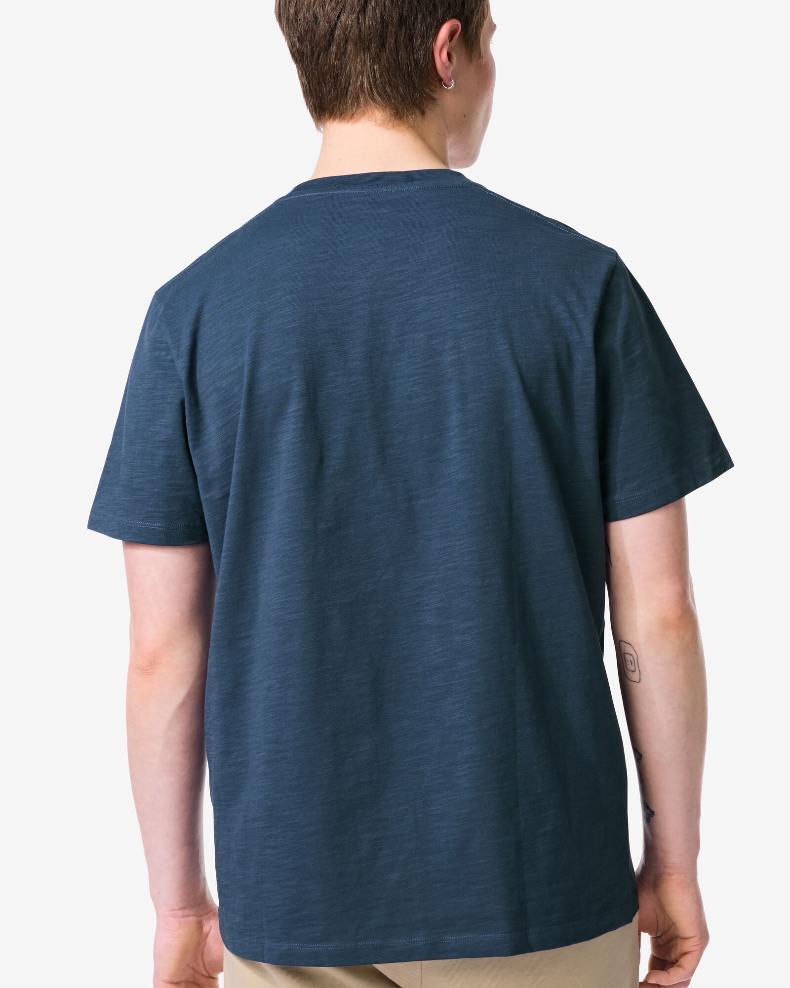 t-shirt homme Jaap textur&eacute; bleu fonc&eacute; bleu fonc&eacute; - 2178850DARKBLUE - HEMA