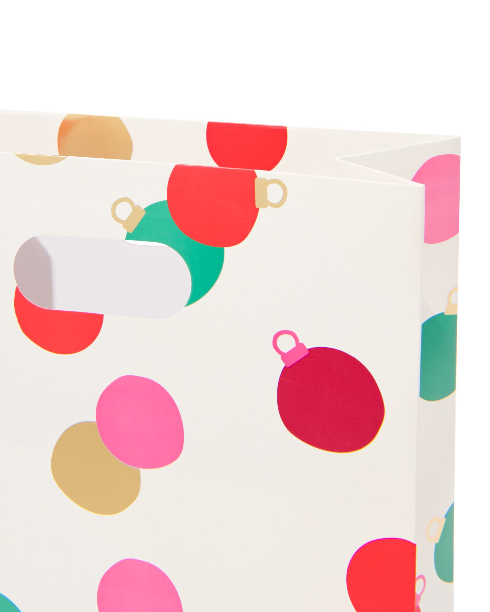 sac cadeau en papier 32x25x12 avec boules de Noël - 25740019 - HEMA