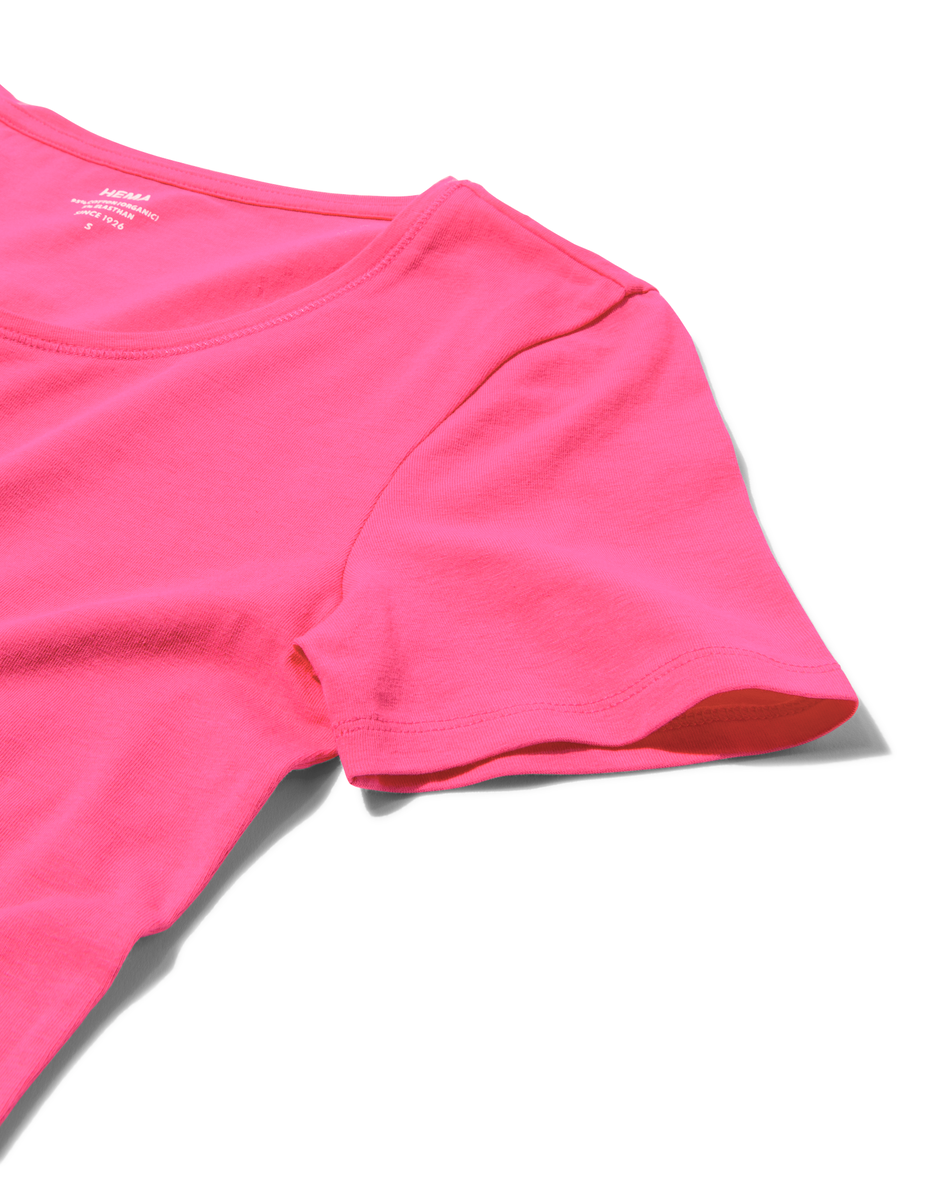 Basic-Damen-T-Shirt rosa rosa - 1000029914 - HEMA