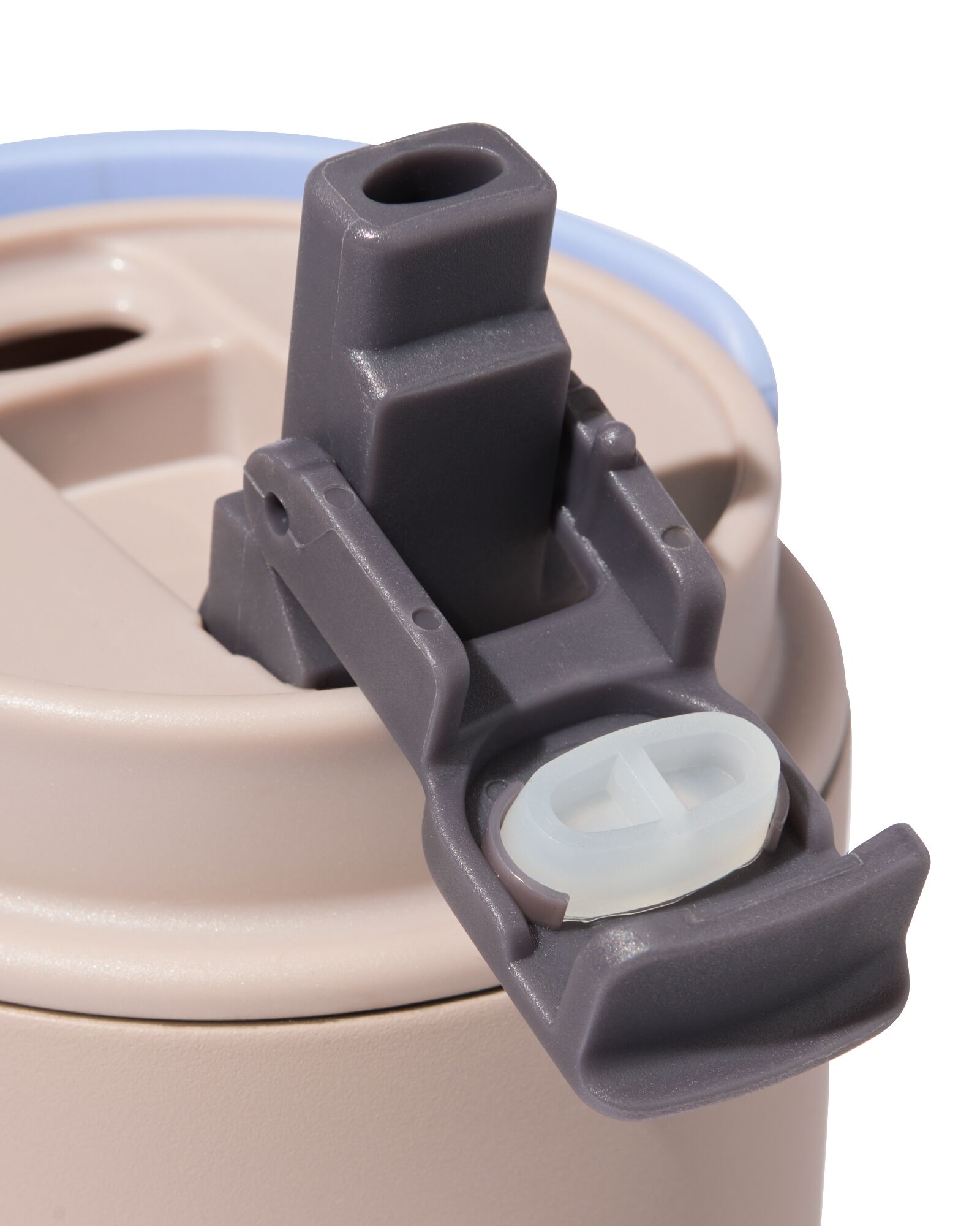 Trinkbecher mit Trinkhalm, 600 ml, Edelstahl, grau - 80650267 - HEMA