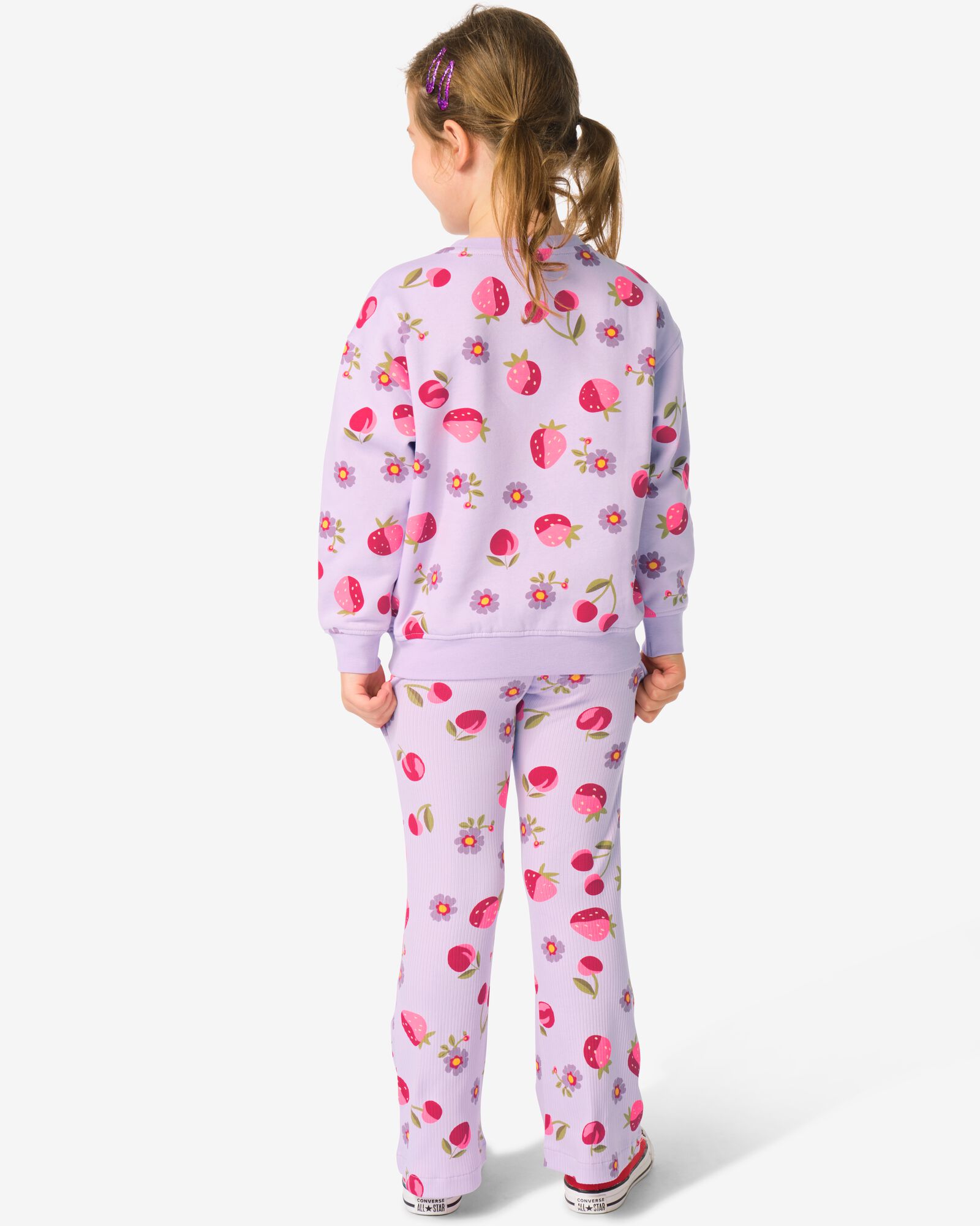 kinderkledingset comfy fit jersey fruit paars paars - 30849455PURPLE - HEMA