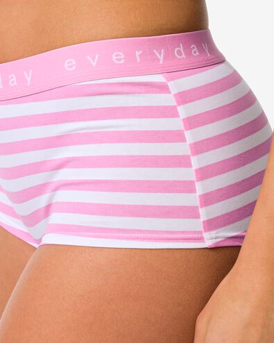 damesboxer katoen everyday tailleband strepen roze - 19601904PINK - HEMA