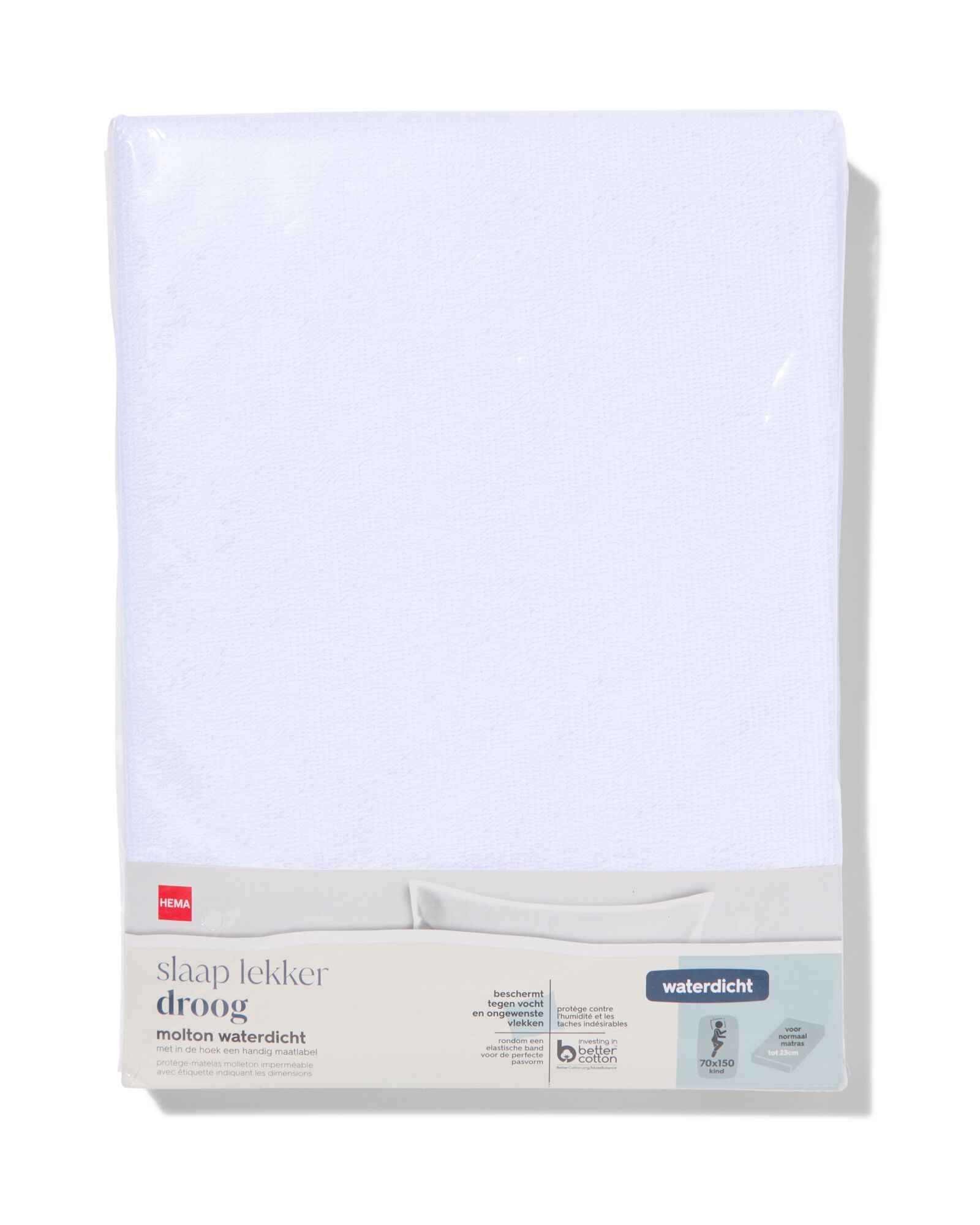 drap-housse enfant molleton imperm&eacute;able 70x150 blanc - 5180051 - HEMA