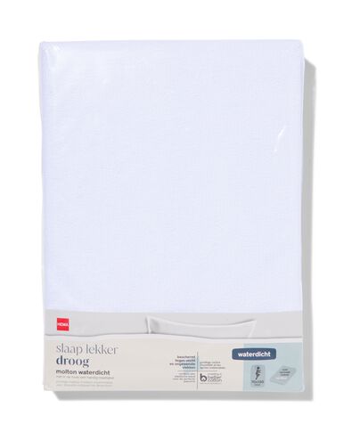 drap-housse enfant molleton imperm&eacute;able 70x150 blanc - 5180051 - HEMA